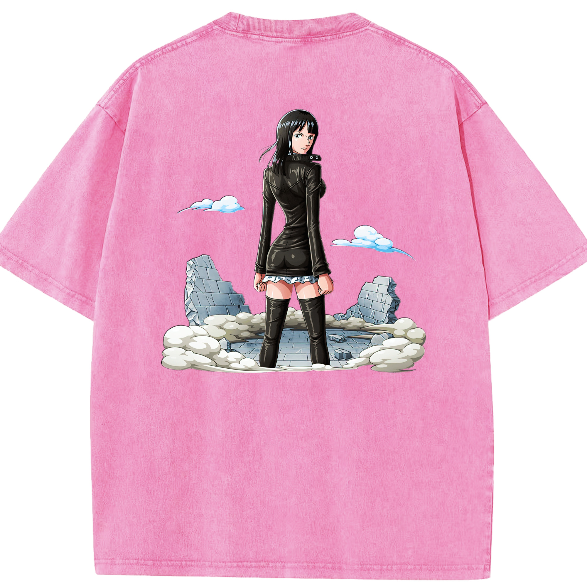ワンピース ニコ・ロビン ONE PIECE Nico Robin 綿100% ヴィンテージ風 半袖Tシャツ（背面プリント）